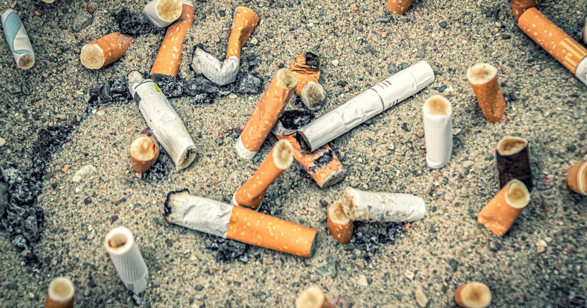 GLOBAL POLLUTION Cigarette butts are the most littered item on the