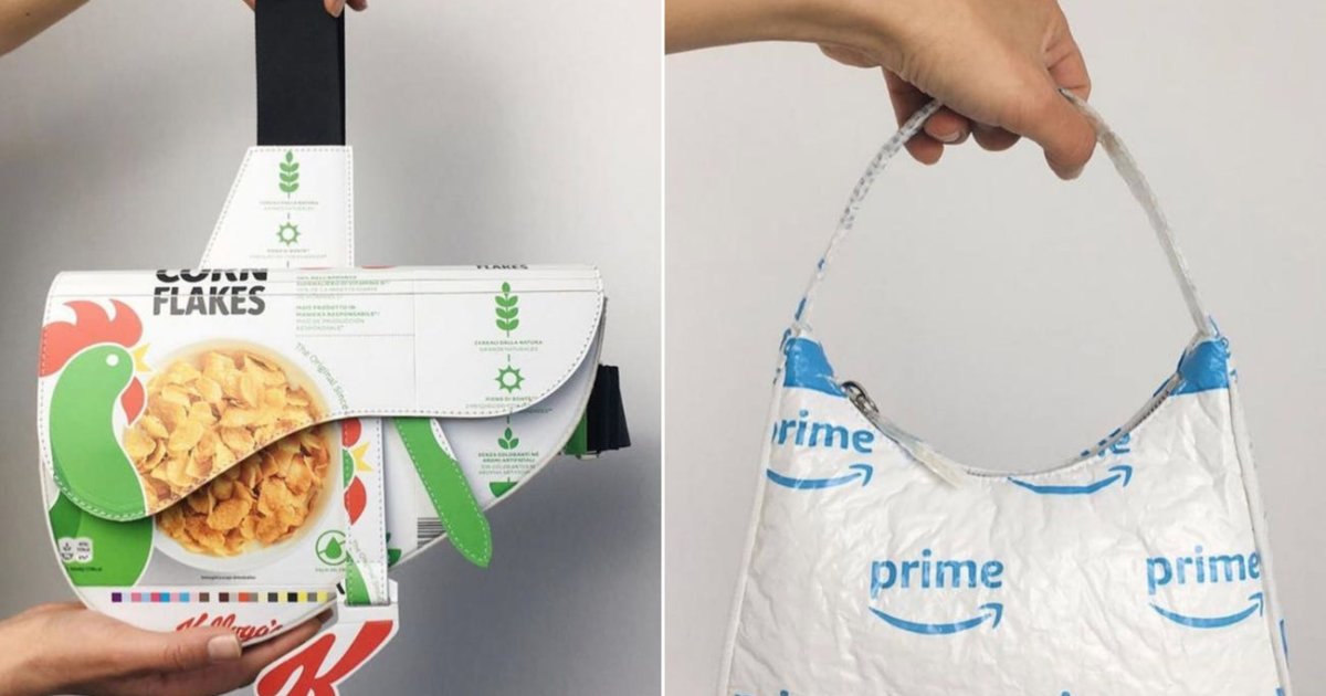 Upfuse UPCYCLING: Purses made from packaging materials.